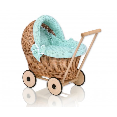 Wicker dolls pram