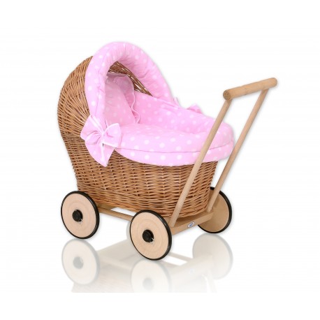 Wicker dolls pram