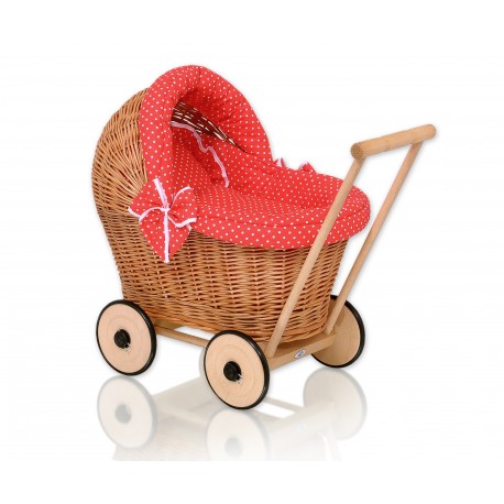 Wicker dolls pram