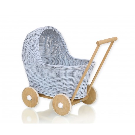 Wicker dolls pram