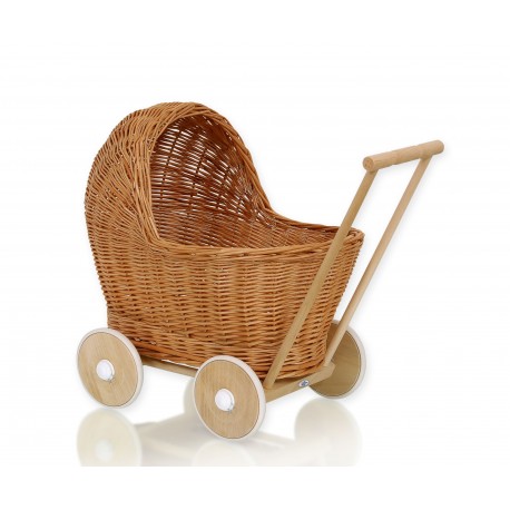 Wicker dolls pram