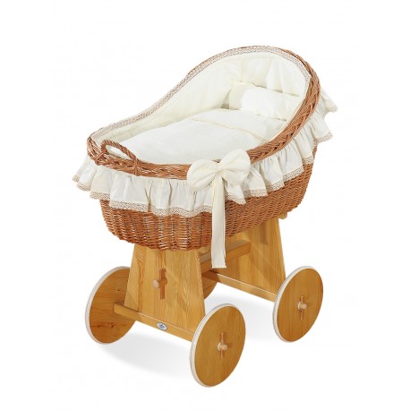 Wicker crib cradle moses basket Carine - Cream