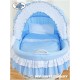 Wicker crib cradle moses basket Bellamy - Blue