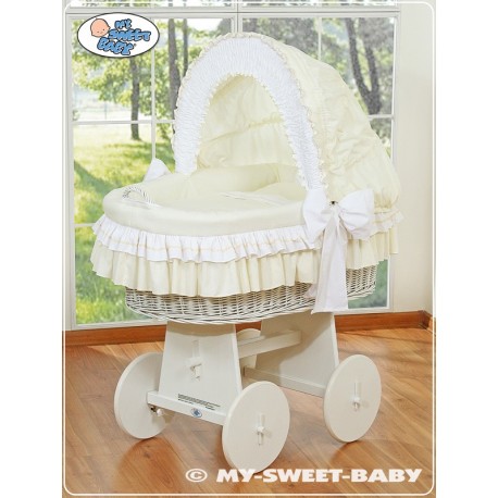 Wicker crib cradle moses basket Bellamy - Cream
