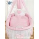 Wicker Crib Cradle Moses basket Hearts - Pink-White