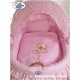 Wicker Crib Teddy - Pink