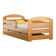 Pine wood junior bed Kam3 with drawer 160x80 cm