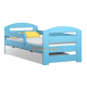 Pine wood junior bed Kam3 with drawer 160x80 cm