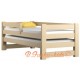 Trundle solid wood bed with drawer and mattress Pablo 190x80 cm