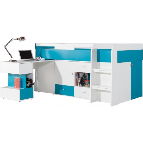 Loft bed mid sleeper bed with desk Mobby 200x90 cm