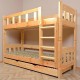 Solid pine wood bunk bed Inez with mattresses and drawer 180x80 cm