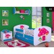 Toddler junior bed Happy Blue Collection with drawer and mattress
