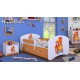 Toddler junior bed Happy Orange Collection with drawer and mattress 140x70 cm