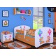 Toddler junior bed Happy Orange Collection with drawer and mattress