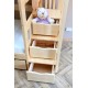 Solid pine wood bunk bed with stairs Enrique 200x90 cm