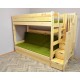 Solid pine wood bunk bed Iris with stairs and mattresses 200x90 and 200x120 cm