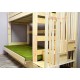 Solid pine wood bunk bed Iris with stairs and mattresses 200x90 and 200x120 cm