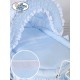 Wicker Crib Moses basket Vintage Retro - Blue-White