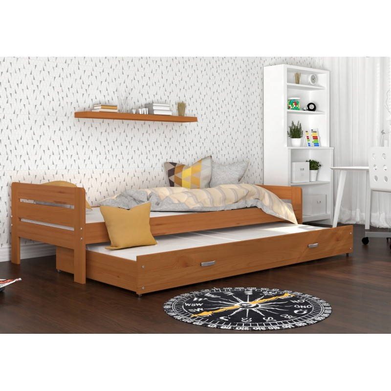 Trundle roll-out solid wood bed Ben 200x90 cm Trundle beds, roll-ou...